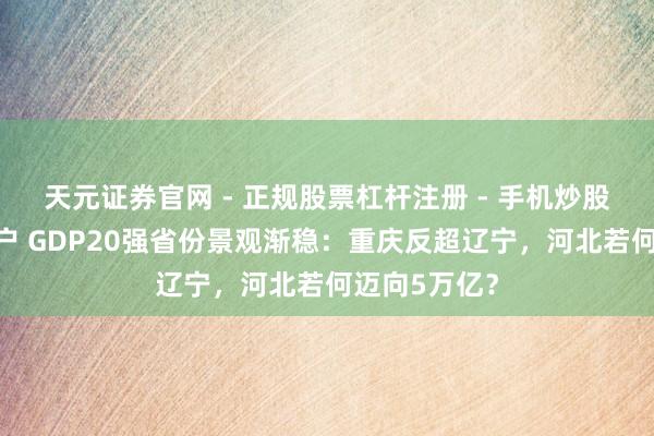 天元证券官网 - 正规股票杠杆注册 - 手机炒股如何配资开户 GDP20强省份景观渐稳：重庆反超辽宁，河北若何迈向5万亿？